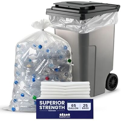 Plasticplace Sacchetti per rifiuti da 127 x 121,9 cm, in plastica, 65 litri Plasticplace Sacchetti per rifiuti da 127 x 121,9 cm, in plastica, 65 litri