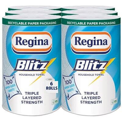 Regina Blitz 3Ply Xl Sheets (Pack of 6, Total 600 Sheets) Regina Blitz 3Ply Xl Sheets (Pack of 6, Total 600 Sheets)
