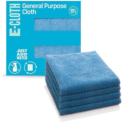 E-Cloth - General Microfibre - Blu - Confezione da 4 - Panno pulizia E-Cloth - General Microfibre - Blu - Confezione da 4 - Panno pulizia