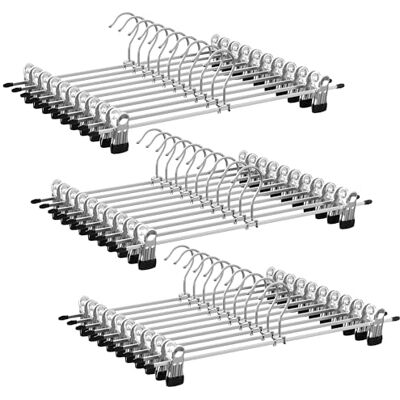 SONGMICS Grucce Pantaloni in Metallo, 30 Pezzi, Grucce Appendiabiti con Pinze per Gonne Calze, Lunghezza 40 cm, Capacità di Carico Elevata, Cromato, Argento Metallizzato e Nero Inchiostro SONGMICS Grucce Pantaloni in Metallo, 30 Pezzi, Grucce Appendiabiti con Pinze per Gonne Calze, Lunghezza 40 cm, Capacità di Carico Elevata, Cromato, Argento Metallizzato e Nero Inchiostro
