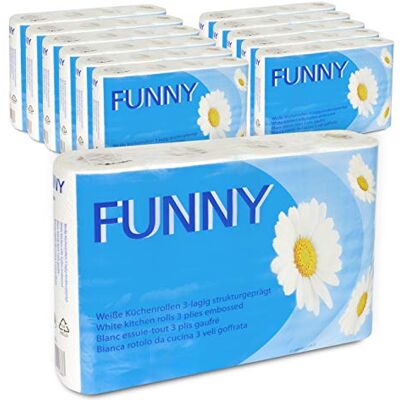 Funny Divertente AG 068 alta bianco asciugamani di carta, 3 strati, 50 fogli per rotolo (confezione da 48) Funny Divertente AG 068 alta bianco asciugamani di carta, 3 strati, 50 fogli per rotolo (confezione da 48)