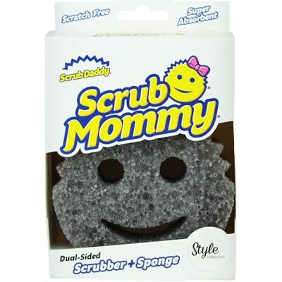 Scrub Daddy Scrub Mommy Style, Spugna Abrasiva Cucina su Due Lati, Alternativa Prodotti Cucina ai Panni Non Graffiati, Spugna Faccina Sorridente per Lavello, Bagno e Doccia, FlexTexture, Grigio Scrub Daddy Scrub Mommy Style, Spugna Abrasiva Cucina su Due Lati, Alternativa Prodotti Cucina ai Panni Non Graffiati, Spugna Faccina Sorridente per Lavello, Bagno e Doccia, FlexTexture, Grigio