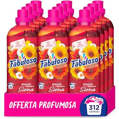 Fabuloso Ammorbidente Concentrato I Regalati l'Italia con Profumi di Siena 12x585ml Fragranza che Dura per Settimane* Fragranza Attivata dal Movimento 312 Lavaggi Fabuloso Ammorbidente Concentrato I Regalati l'Italia con Profumi di Siena 12x585ml Fragranza che Dura per Settimane* Fragranza Attivata dal Movimento 312 Lavaggi