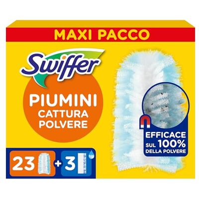 Swiffer Duster, Ricarica Piumini Catturapolvere, 23 Panni + 3 Lavapavimenti Swiffer Duster, Ricarica Piumini Catturapolvere, 23 Panni + 3 Lavapavimenti