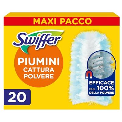 Swiffer Duster, Ricariche Piumini Catturapolvere, 20 Panni, Maxi Pack Swiffer Duster, Ricariche Piumini Catturapolvere, 20 Panni, Maxi Pack