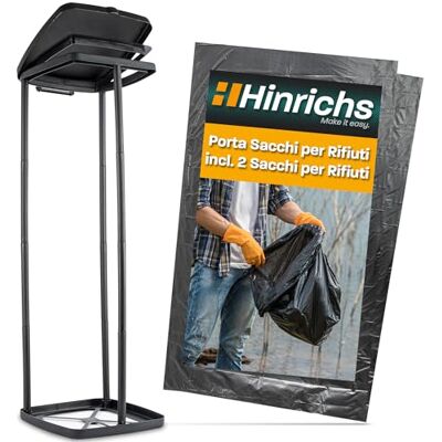 Hinrichs Supporto per sacco della spazzatura 120L Supporto per sacco della spazzatura regolabile in altezza con coperchio per sacchi della spazzatura da 120L Incl. 2 sacchetti per spazzatura 120L Hinrichs Supporto per sacco della spazzatura 120L Supporto per sacco della spazzatura regolabile in altezza con coperchio per sacchi della spazzatura da 120L Incl. 2 sacchetti per spazzatura 120L