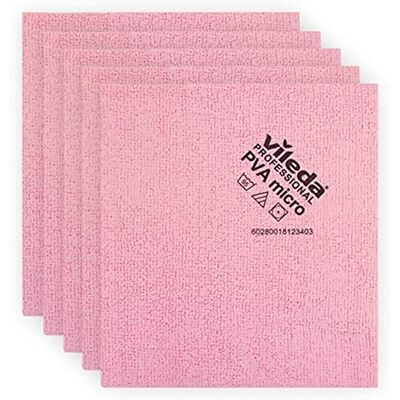Vileda Professional Vileda Micro Panno per la pulizia, rosa, rosso, 5 pezzi Vileda Professional Vileda Micro Panno per la pulizia, rosa, rosso, 5 pezzi