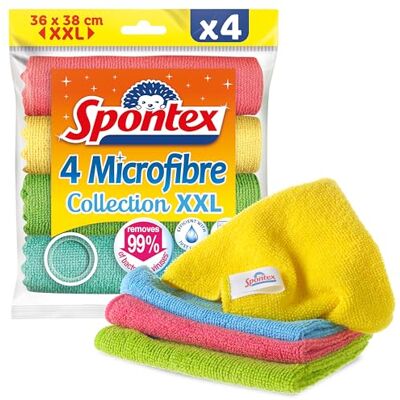 Asciugamani in microfibra multiuso Spontex - XXL - 3 confezioni da 4 - 12 microfibre Asciugamani in microfibra multiuso Spontex - XXL - 3 confezioni da 4 - 12 microfibre