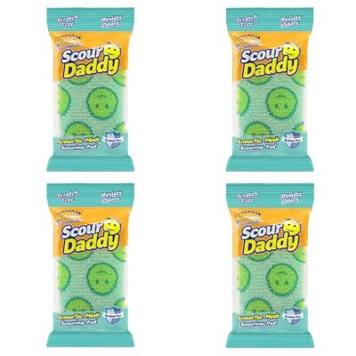 Scrub Daddy Scour Daddy Essentials, Spugne Abrasive Antigraffio, Scourer Heavy Duty per Pulizia Piatti, Alternativa alle Pagliette in Metallo, Spugne Lavapiatti, Confezione da 4 Scrub Daddy Scour Daddy Essentials, Spugne Abrasive Antigraffio, Scourer Heavy Duty per Pulizia Piatti, Alternativa alle Pagliette in Metallo, Spugne Lavapiatti, Confezione da 4