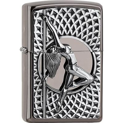 Zippo Accendino tempesta – Dance Girl Black Ice, emblema – Ricaricabile – Design antivento – Confezione regalo – Made in USA Zippo Accendino tempesta – Dance Girl Black Ice, emblema – Ricaricabile – Design antivento – Confezione regalo – Made in USA