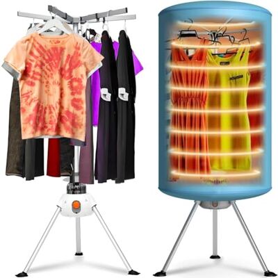 BAKAJI Asciugabiancheria Elettrico a Pallone Asciugatrice Stendino Asciuga Biancheria ad Aria Calda Potenza 1000 W con Timer 180 min e Doppia Ventilazione Dimensione 150 x 65 cm BAKAJI Asciugabiancheria Elettrico a Pallone Asciugatrice Stendino Asciuga Biancheria ad Aria Calda Potenza 1000 W con Timer 180 min e Doppia Ventilazione Dimensione 150 x 65 cm