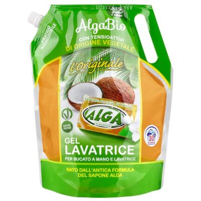ALGA BIO Detersivo Concentrato in Gel per Lavatrice e Lavaggio a Mano con Sapone Potassico Vegetale e Tensioattivi per Bucato Impeccabile 1500ml ALGA BIO Detersivo Concentrato in Gel per Lavatrice e Lavaggio a Mano con Sapone Potassico Vegetale e Tensioattivi per Bucato Impeccabile 1500ml
