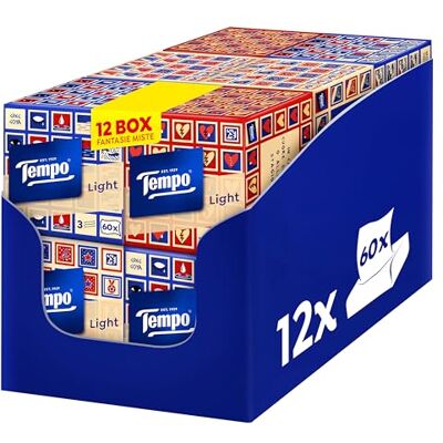 Tempo Fazzoletti Box 3 Veli 12 Confezioni da 60 fazzoletti Tempo Fazzoletti Box 3 Veli 12 Confezioni da 60 fazzoletti
