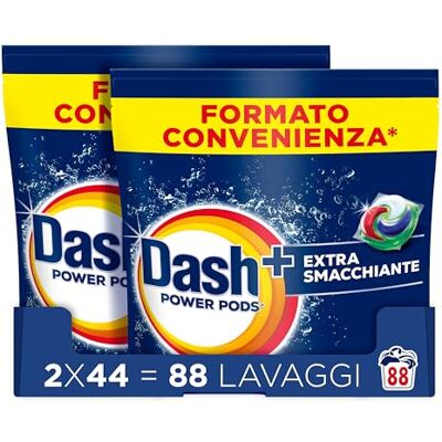 Dash Power Pods Detersivo Lavatrice In Capsule, Extra Smacchiante, 88 Lavaggi (2x44), Rimuove anche le macchie secche da 7 giorni, per una pulizia impeccabile Dash Power Pods Detersivo Lavatrice In Capsule, Extra Smacchiante, 88 Lavaggi (2x44), Rimuove anche le macchie secche da 7 giorni, per una pulizia impeccabile