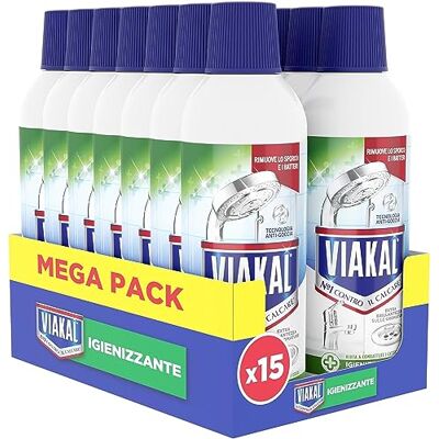VIAKAL Anticalcare Gel Igienizzante, Rimuove Germi e Calcare, 10x 470ml Elimina e Previene Macchie e Residui, Contro le Incrostazioni, Tecnologia Anti-Goccia, Ideale per le Superfici del Bagno VIAKAL Anticalcare Gel Igienizzante, Rimuove Germi e Calcare, 10x 470ml Elimina e Previene Macchie e Residui, Contro le Incrostazioni, Tecnologia Anti-Goccia, Ideale per le Superfici del Bagno