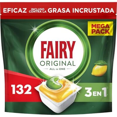 Fairy Original Pastiglie Lavastoviglie Tutto in Uno, 132 Caps, Limone Fairy Original Pastiglie Lavastoviglie Tutto in Uno, 132 Caps, Limone