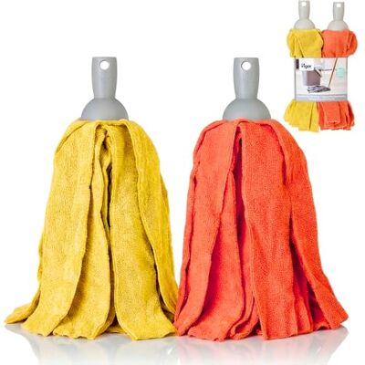 VIGAR Ricambio per mocio Strisce morbide Massimo assorbimento Lunga durata per tutti i tipi di pavimenti, compresi delicati giallo e arancione VIGAR Ricambio per mocio Strisce morbide Massimo assorbimento Lunga durata per tutti i tipi di pavimenti, compresi delicati giallo e arancione