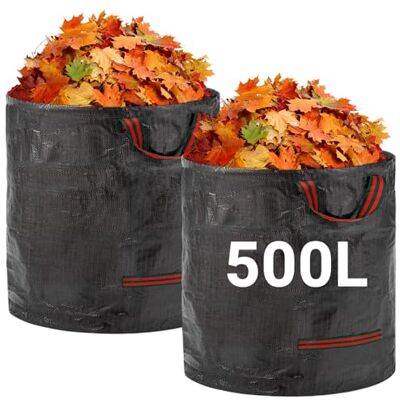 Velway Sacchi per Rifiuti da Giardino Resistenti 500L x 2Pacchi Sacchi da Giardino Riutilizzabili con Maniglie Tessuto Industriale per Foglie Rifiuti Detriti Nero Velway Sacchi per Rifiuti da Giardino Resistenti 500L x 2Pacchi Sacchi da Giardino Riutilizzabili con Maniglie Tessuto Industriale per Foglie Rifiuti Detriti Nero