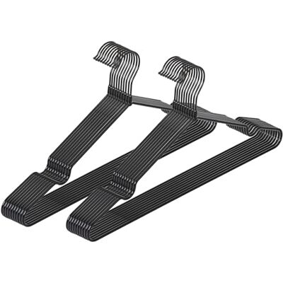 Wenko Appendiabiti Mod. Sascha nero, set di 20, appendiabiti con rivestimento antiscivolo, metallo cromato, 40,5 x 20 x 0,3 cm, nero Wenko Appendiabiti Mod. Sascha nero, set di 20, appendiabiti con rivestimento antiscivolo, metallo cromato, 40,5 x 20 x 0,3 cm, nero