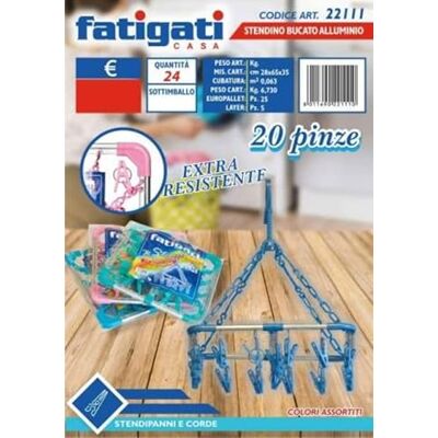 FATIGATI SRL Fatigati Casa STENDINO BUCATO ALLUMINIO 20 PINZE FATIGATI SRL Fatigati Casa STENDINO BUCATO ALLUMINIO 20 PINZE