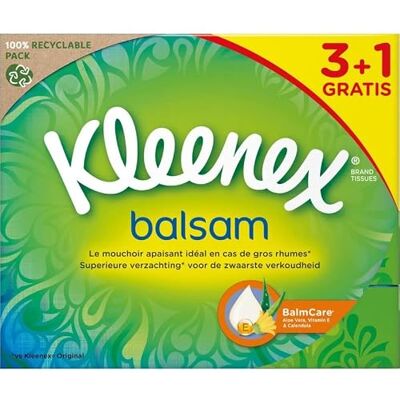 Kleenex Fazzoletti 3 in 1 Confezione Balsam Kleenex Fazzoletti 3 in 1 Confezione Balsam