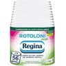 Regina Rotoloni Eco  Rotoloni Eco Carta Igienica, Confezione da 56 Rotoli a 2 Veli, 500 Strappi per Rotolo, Bianca e Decorata, Packaging in Carta Riciclabile, Carta 100% Certificata FSC