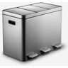 Produce Shop Pattumiera raccolta differenziata 45 litri acciaio inox 63x33x46