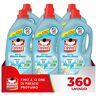 Omino Bianco Detersivo Lavatrice Liquido, 360 Lavaggi, Rispetta Colori e Tessuti, Fresco Profumo con Essenza di Muschio Bianco, 2400 ml x 6 Confezioni