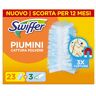 Swiffer Duster Piumini Catturapolvere, 23 Piumini e 3 Panni Lavapavimenti, Cattura e Intrappola Polvere e Sporco, Raggiunge I Punti più Difficili della Casa, Piumini con 33% di Fibre Riciclate