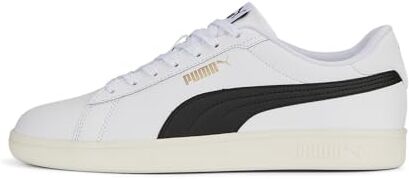 Puma Unisex Smash 3.0 L Scarpe da ginnastica,  White  Black  Gold Frosted Ivory, 36 EU