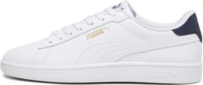 Puma Unisex Smash 3.0 L Scarpe da ginnastica,  White  Navy  Gold, 36 EU