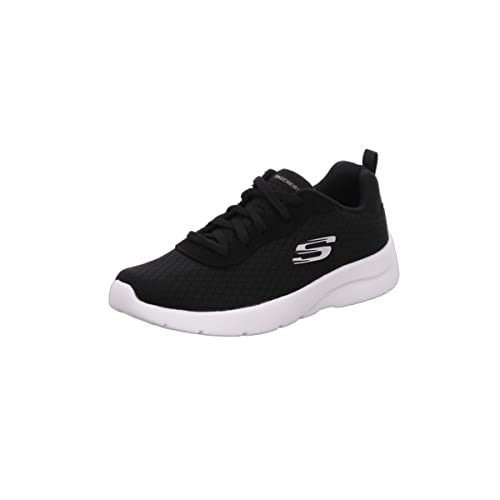 Skechers Dynamight 2.0-eye To Eye, Sneaker Donna, Black Mesh Durabuck White Trim, 41 EU