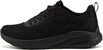 Skechers Bobs Squad Chaos Face Off, Scarpe da Ginnastica Donna, Nero Black Engineered Knit Trim, 40 EU