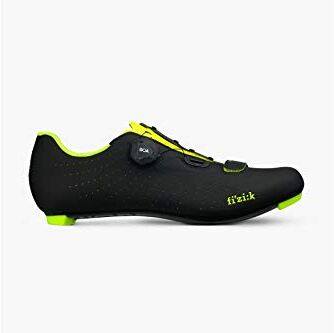 Fizik Tempo Overcurve R5, Scarpe da Ciclista Unisex Adulto, Nero/Giallo Fluo, 39