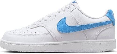 Nike W Court Vision Lo NN, Basso Donna, Bianco, Blu (University Blue), 38.5 EU