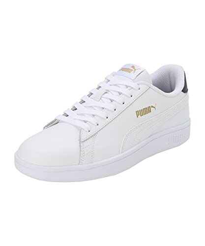 Puma Unisex Smash V2 L Scarpe da ginnastica,  White  White Peacoat  Team Gold, 36 EU