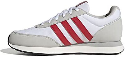 Adidas Run 60s 3.0 Shoes, Sneakers Uomo, Ftwr White Better Scarlet Grey One, 41 1/3 EU