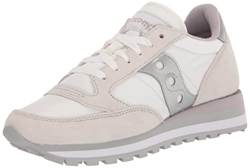 Saucony Scarpe da ginnastica Jazz Triple da donna, bianco/argento, 42 EU