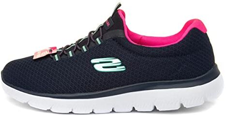 Skechers Summits, Scarpe da Ginnastica Donna, Blu Blue Navy Aqua, 36 EU