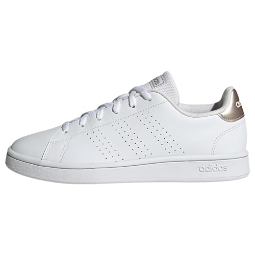 Adidas Advantage Base Shoes, Sneakers Donna, Ftwr White/Ftwr White/Champagne Met, 38 2/3 EU