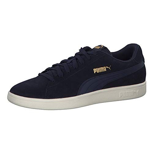 Puma Unisex Smash V2 Scarpe da ginnastica, Peacoat  Team Gold Whisper White, 38 EU