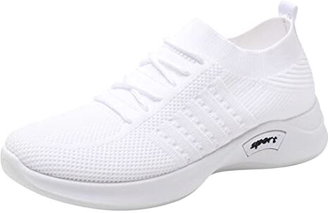 LOIJMK Slip On Scarpe da donna, senza lacci, casual, estive, comode, da corsa, leggere, da arrampicata, skateboard, alla moda, elastiche, singole scarpe, bianco, 37