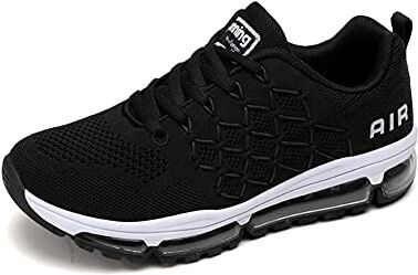 snugnap Scarpe Ginnastica Uomo Donna Running Corsa Basse Sportive Leggere Comode Sneakers Fitness Tennis Interior Casual all'Aperto Nero Bianche Blu 877Black-44