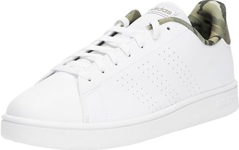 Adidas Advantage Base Shoes, Scarpe da Ginnastica Uomo, Ftwr White/Ftwr White/Orbit Green, 45 1/3 EU