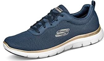 Skechers Flex Appeal 4.0 Brilliant View, Scarpe da ginnastica Donna, Blu (Nvgd Navy Gold), 40 EU