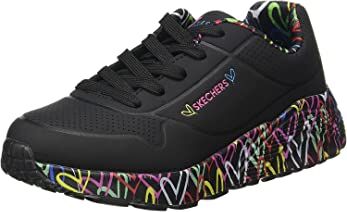 Skechers Uno Lite Lovely Luv, Scarpe Da Ginnastica Bambine e ragazze, Nero Black Synthetic Multi Trim, 34 EU