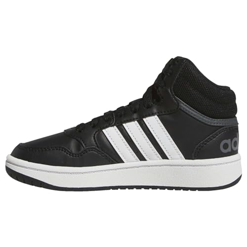 Adidas Hoops Mid Shoes, Sneakers Unisex Bimbi 0-24, Core Black Ftwr White Grey Six, 25 EU
