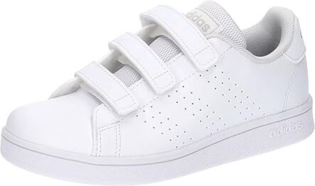 Adidas Advantage Court Lifestyle Hook-And-Loop Shoes, Scarpe da Ginnastica, Ftwr White/Ftwr White/Grey One, 33.5 EU