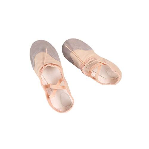HEALLILY scarpette da ballo yoga pantofole da ballo ballerine per adulti scarpe da ginnastica in pelle antiscivolo in tela per un colore della pelle unisex (40)