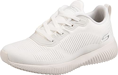 Skechers Bobs Squad Tough Talk, Scarpe da Ginnastica Donna, White Engineered Knit, 41 EU